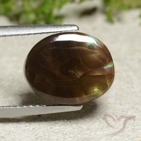 5.15캐럿 천연 다색 파이어 마노, 타원형 컷, 불투명체