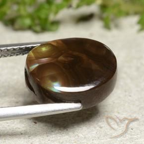 5.15캐럿 천연 다색 파이어 마노, 타원형 컷, 불투명체