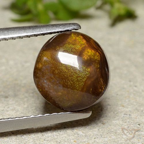 3.92ct 자연스러운 다색 파이어 마노, 둥근, 불투명체