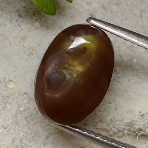 3.93ct 자연스러운 다색 파이어 마노, 타원형, 불투명체