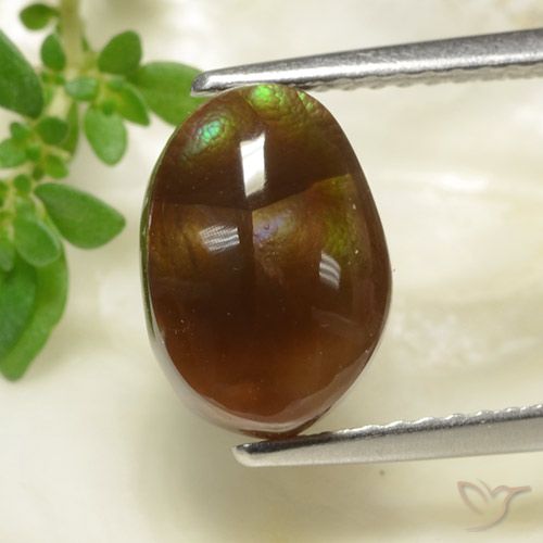 3.36ct 자연스러운 다색 파이어 마노, 타원형, 불투명체