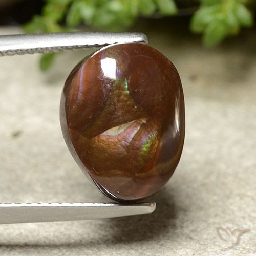 7.46ct 자연스러운 다색 파이어 마노, 타원형, 불투명체