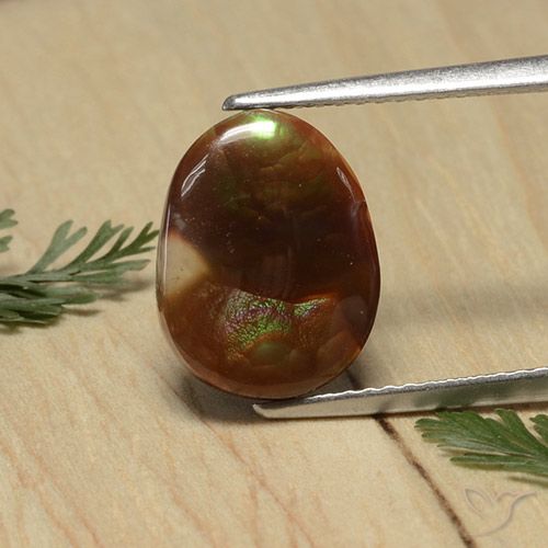3.74ct 자연스러운 다색 파이어 마노, 타원형, 불투명체