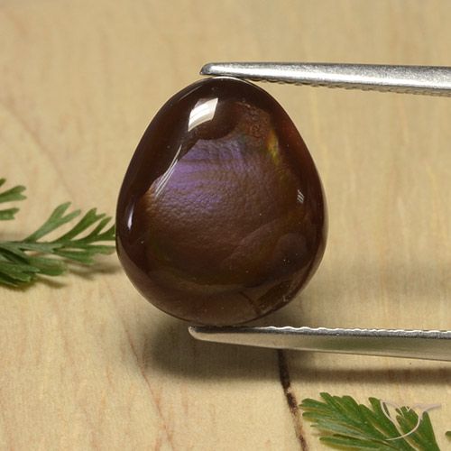 4.68ct 자연스러운 다색 파이어 마노, 배 모양, 불투명체