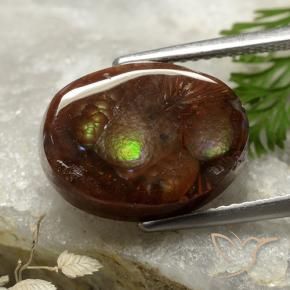 6.00캐럿 천연 다색 파이어 마노, 타원형 컷, 불투명체