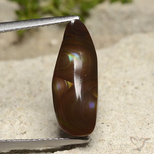5.21ct 자연스러운 다색 파이어 마노, 팬시한, 불투명체