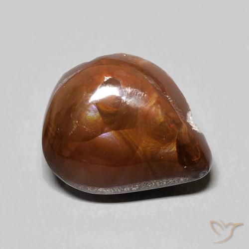 5.90ct 자연스러운 다색 파이어 마노, 배 모양, 불투명체