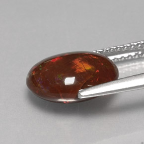2.78캐럿 천연 멀티컬러 파이어 오팔, 타원형 컷, 10.9×9.3 mm, 불투명체