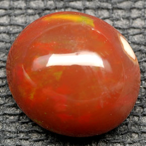 2.05캐럿 천연 멀티컬러 파이어 오팔, 타원형 컷, 9.3×8.4 mm, 불투명체