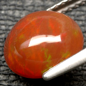 2.05캐럿 천연 멀티컬러 파이어 오팔, 타원형 컷, 9.3×8.4 mm, 불투명체
