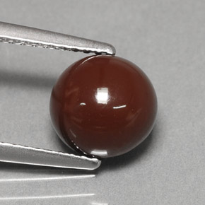 1.90캐럿 천연 브라운 파이어 오팔, 라운드 컷, 7.82 mm, 불투명체