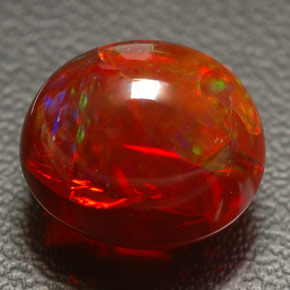 4.55캐럿 천연 멀티컬러 파이어 오팔, 투명한, 10.9×10.1 mm, 투명/반투명