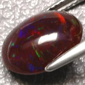 3.35캐럿 천연 멀티컬러 파이어 오팔, 투명한, 12.2×9.5 mm, 투명/반투명
