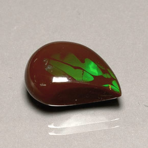 7.75캐럿 천연 멀티컬러 파이어 오팔, 멋진 모양, 18×13.7 mm, 불투명체