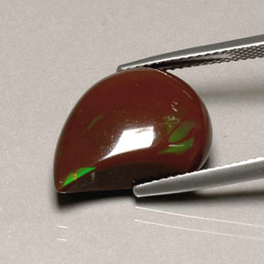 7.75캐럿 천연 멀티컬러 파이어 오팔, 멋진 모양, 18×13.7 mm, 불투명체