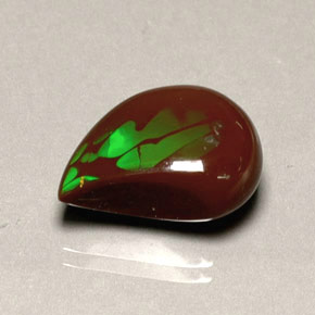 7.75캐럿 천연 멀티컬러 파이어 오팔, 멋진 모양, 18×13.7 mm, 불투명체