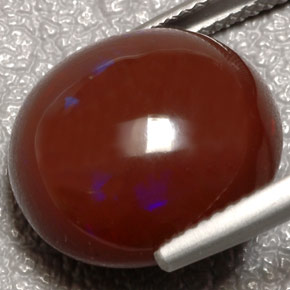 10.31캐럿 천연 멀티컬러 파이어 오팔, 타원형 컷, 15×13.9 mm, 불투명체