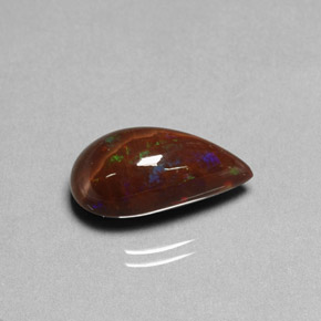 5.89캐럿 천연 멀티컬러 파이어 오팔, 배 모양, 17.8×9.4 mm, 불투명체