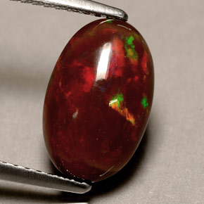 2.76캐럿 천연 멀티컬러 파이어 오팔, 타원형 컷, 12.3×7.8 mm, 불투명체