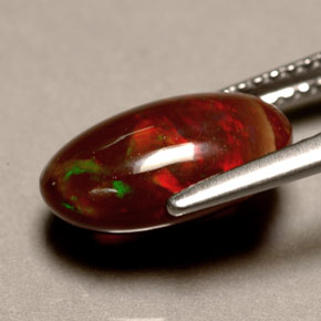 2.76캐럿 천연 멀티컬러 파이어 오팔, 타원형 컷, 12.3×7.8 mm, 불투명체