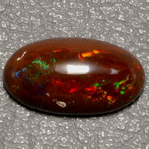5.06캐럿 천연 멀티컬러 파이어 오팔, 타원형 컷, 16.9×9.4 mm, 불투명체