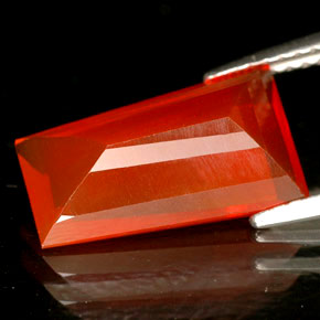 2.89캐럿 천연 만다린 파이어 오팔, 투명한, 13.7×8.3 mm, 투명/반투명