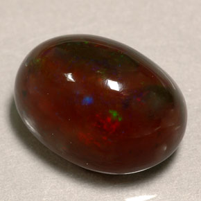 10.39캐럿 천연 멀티컬러 파이어 오팔, 타원형 컷, 15.4×14 mm, 불투명체