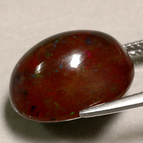10.39캐럿 천연 멀티컬러 파이어 오팔, 타원형 컷, 15.4×14 mm, 불투명체