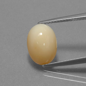 3.27캐럿 천연 화이트 옐로우 파이어 오팔, 타원형 컷, 11.9×8.5 mm, 투명한