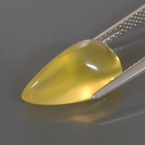 4.90캐럿 천연 옐로우 파이어 오팔, 투명한, 15.6×9.1 mm, 투명/반투명