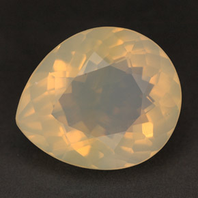 6.26캐럿 천연 옐로우 파이어 오팔, 투명한, 14.8×12.6 mm, 투명/반투명