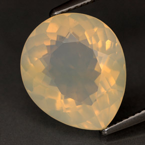 6.26캐럿 천연 옐로우 파이어 오팔, 투명한, 14.8×12.6 mm, 투명/반투명