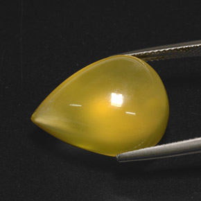 15.76캐럿 천연 옐로우 파이어 오팔, 투명한, 20.6×15.5 mm, 투명/반투명