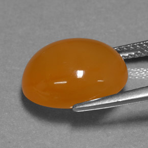 6.07캐럿 천연 주황색 파이어 오팔, 타원형 컷, 투명한