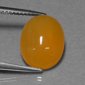 3.93캐럿 천연 옐로우 오렌지 파이어 오팔, 타원형 컷, 12.7×10 mm, 투명한