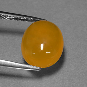 4.29캐럿 천연 옐로우 오렌지 파이어 오팔, 타원형 컷, 12.8×10.2 mm, 투명한