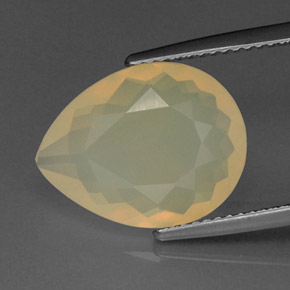 4.68캐럿 천연 화이트 오렌지 파이어 오팔, 투명한, 15.6×12.2 mm, 투명/반투명