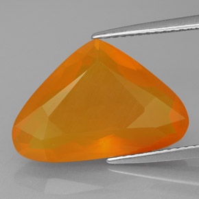 6.06캐럿 천연 만다린 오렌지 파이어 오팔, 투명한, 18.2×12.2 mm, 투명/반투명