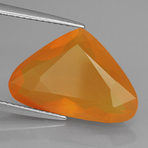 6.06캐럿 천연 만다린 오렌지 파이어 오팔, 투명한, 18.2×12.2 mm, 투명/반투명