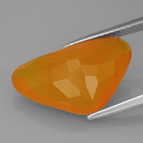 6.06캐럿 천연 만다린 오렌지 파이어 오팔, 투명한, 18.2×12.2 mm, 투명/반투명