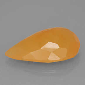 6.20캐럿 천연 옐로우 오렌지 파이어 오팔, 배 모양, 18.9×11.6 mm, 투명한