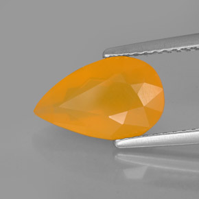 2.20캐럿 천연 옐로우 오렌지 파이어 오팔, 투명한, 11.9×7.5 mm, 투명/반투명