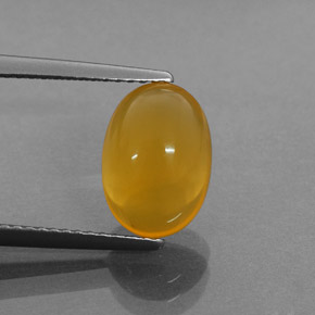2.62캐럿 천연 옐로우 오렌지 파이어 오팔, 투명한, 10.7×7.7 mm, 투명/반투명