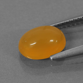 1.30캐럿 천연 오렌지 파이어 오팔, 타원형 컷, 8.7×6.5 mm, 투명한