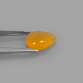 1.70캐럿 천연 옐로우 오렌지 파이어 오팔, 배 모양, 10.4×7.9 mm, 투명한