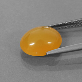 2.87캐럿 천연 옐로우 오렌지 파이어 오팔, 타원형 컷, 11.1×9.2 mm, 투명한