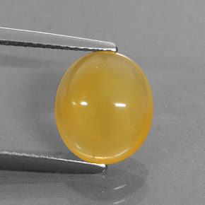 2.42캐럿 천연 옐로우 오렌지 파이어 오팔, 타원형 컷, 10.5×9.1 mm, 투명한