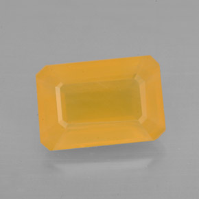 3.35캐럿 천연 옐로우 오렌지 파이어 오팔, 에메랄드 컷, 11.6×8 mm, 투명한