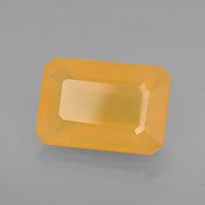 3.35캐럿 천연 옐로우 오렌지 파이어 오팔, 에메랄드 컷, 11.6×8 mm, 투명한
