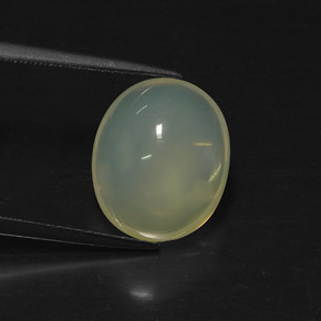 6.89캐럿 천연 화이트 옐로우 파이어 오팔, 투명한, 14×11.7 mm, 투명/반투명